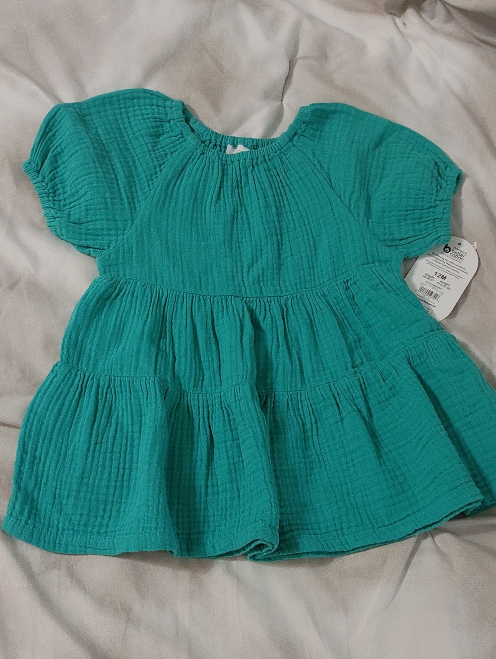 wonder nation Teal Tiered Cotton Dress Size 12M